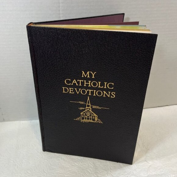 VTG 1955 "My Catholic Devotions" Catholic Manual of Prayers Leather Covers - Picture 2 of 16